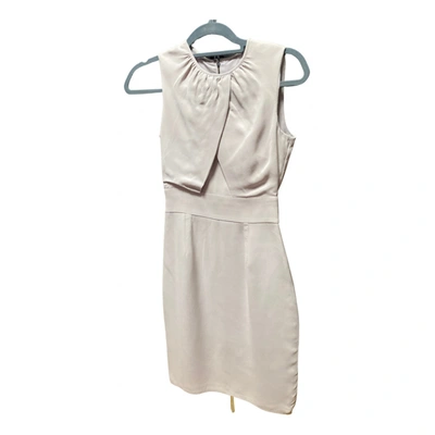 Pre-owned Burberry Silk Mid-length Dress In Ecru