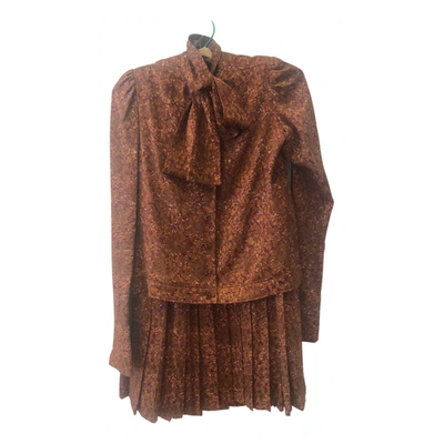 Pre-owned Saint Laurent Silk Dress In Brown