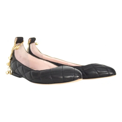 Pre-owned M Missoni Leather Ballet Flats In Black