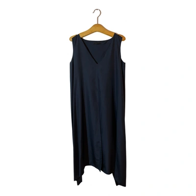 Pre-owned The Row Silk Dress In Navy