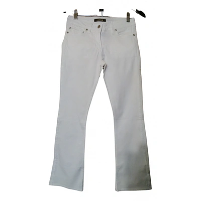 Pre-owned Roberto Cavalli Bootcut Jeans In White