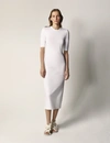 Another Tomorrow Organic Cotton-blend Dress In White