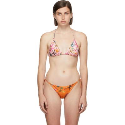 Versace Pink Trésor De La Mer Bikini Top In 5p020 Pink