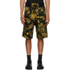 VERSACE JEANS COUTURE BLACK & GOLD REGALIA BAROQUE SHORTS