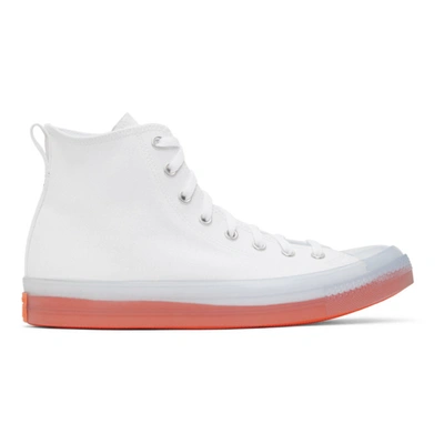 Converse Chuck Taylor All Star Cx Hi Canvas Sneakers In White In White/clear/wild Mango