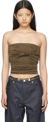 Fendi X Sarah Coleman Ff Vertigo Twist Front Tube Top In F118w Tabac