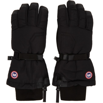 Canada Goose Guanti Neri Con Fascia A Strappo In Black