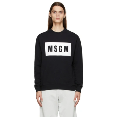 Msgm Black Box Logo Sweatshirt