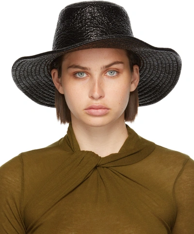 Maison Michel Lauren Crinkled-finish Hat In Schwarz