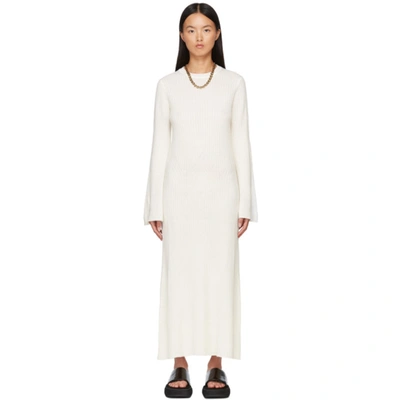 Loulou Studio Women's Larga Ribbed Wool-cashmere Maxi Dress In White,grey