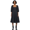 Staud Panelled Fit And Flare Dress In Black