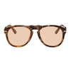 Jw Anderson Brown Persol Edition Aviator Sunglasses In 114751 Brown Spotted