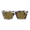 BURBERRY GREY MARBLED SQUARE SUNGLASSES