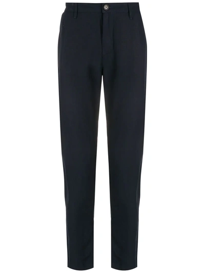 Osklen Fluid Linen Tailored Trousers In Blue
