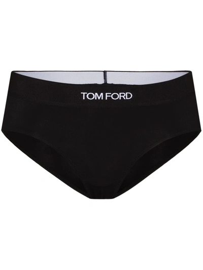 TOM FORD LOGO-WAISTBAND MID-RISE BRIEFS