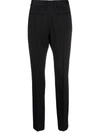 Mm6 Maison Margiela Pinstriped Slim-cut Trousers In Black