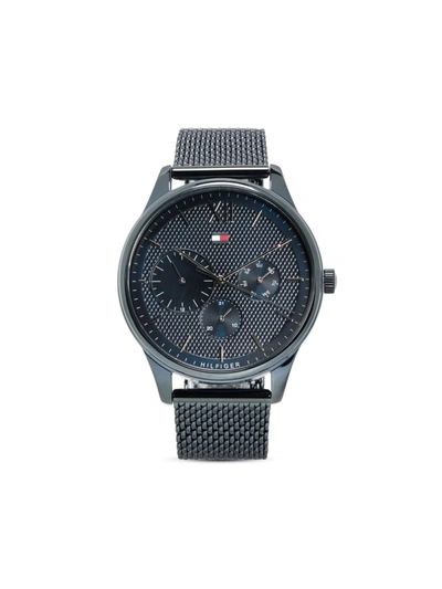 Tommy Hilfiger Mesh Strap Multifunction 44mm In Blue