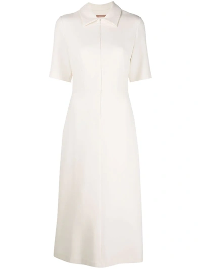 12 Storeez Fitted Mid-length Dress In Neutrals