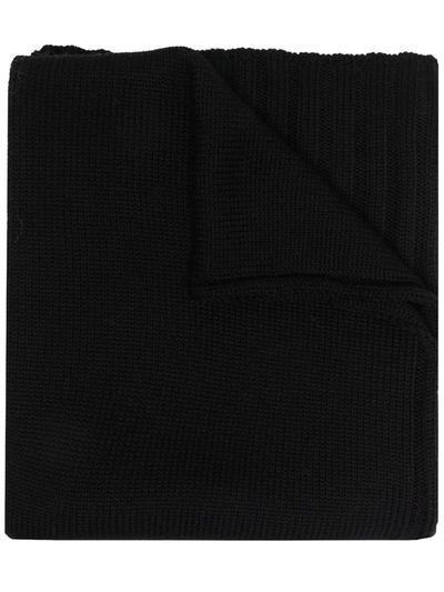 Opening Ceremony Logo-patch Knitted Scarf In Black