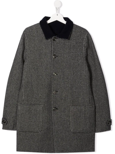 Brunello Cucinelli Kids' Reversible Single-breasted Coat In Blue