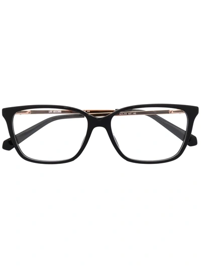 Love Moschino Logo-engraved Rectangle Glasses In Black