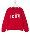 Dsquared2 Icon-print Long-sleeved Sweatshirt In Red