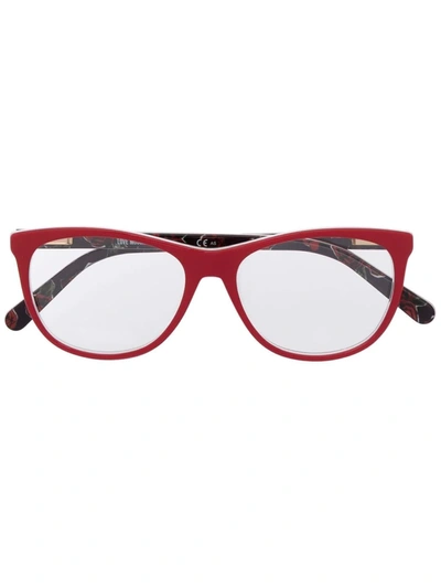 Love Moschino Cat-eye Logo-print Glasses In Red