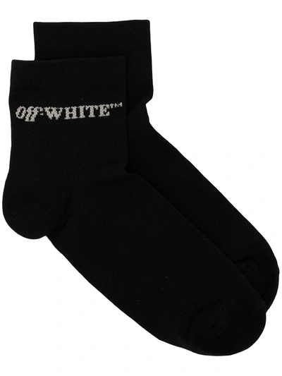 Off-white Logo Ankle Socks In Black