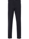 Prada Light Stretch Techno Fabric Trousers In Blue