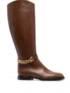 Roberto Festa Chain-link Knee Length Boots In Brown