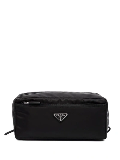 Prada Re-nylon Wash Bag In Black