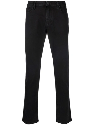 Emporio Armani Low-rise Slim-cut Jeans In Black