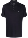 Emporio Armani Logo-print Cotton Polo Shirt In Blue