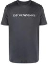Emporio Armani Mens Grey Logo-print Cotton T-shirt L