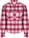 Isabel Marant Étoile Reosi Check Wool Blend Button-up Shirt In Pink