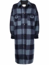 Isabel Marant Étoile Navy & Blue Check Fontizi Coat In Blue
