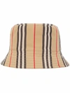 Burberry Reversible Icon Stripe Cotton Bucket Hat In Multi-colored
