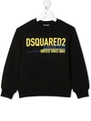 Dsquared2 Teen Logo-print Cotton Sweatshirt In Black