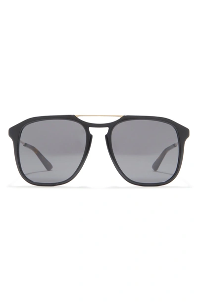 Gucci 55mm Aviator Sunglasses In Black