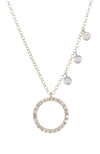 Meira T 14k Yellow Gold Diamond Circle Pendant Necklace