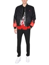 Vision Of Super Flames Print Bomber Jacket In Black