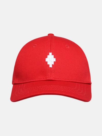 Marcelo Burlon County Of Milan Embroidered Logo Cotton Baseball Hat In Red