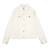 Hegarty Unisex Denim Jacket In Ecru In Denim