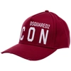 Dsquared2 Be Icon Burgundy White Baseball Cap In Red