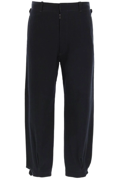 Maison Margiela Belted-ankles Loose-fit Trousers In Blue