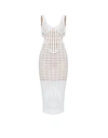 Genny Stud-embellished Bodycon Midi Dress In White