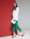 Genny Long-sleeve Wool-silk Blazer In White