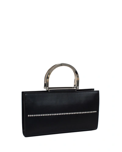 Genny Rectangular Handbag With Crystals In Black