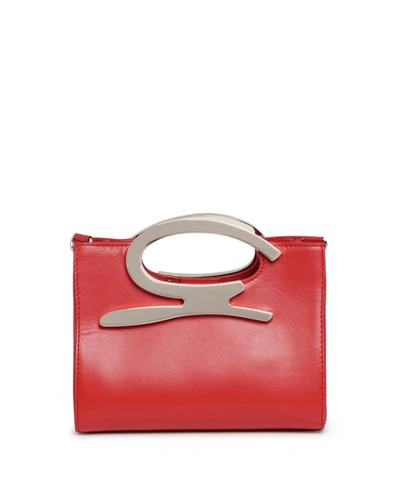 Genny Mini Red Leather Shoulder Bag With Logo
