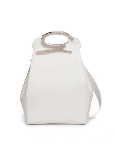 Genny White Leather Shoulder Bag